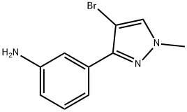 3-(4-BROMO-1-METHYL-1H-PYRAZOL-3-YL)ANILINE 구조식 이미지