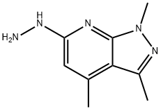 6-HYDRAZINO-1,3,4-TRIMETHYL-1H-PYRAZOLO[3,4-B]피리딘 구조식 이미지