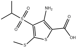 3-AMINO-4-(ISOPROPYLSULFONYL)-5-(METHYLTHIO)THIOPHENE-2-CARBOXYLIC ACID 구조식 이미지