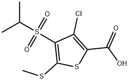 3-클로로-4-(이소프로필술포닐)-5-(메틸티오)티오펜-2-카르복실산 구조식 이미지