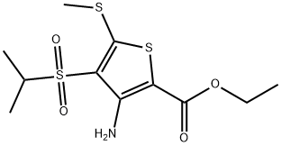 ETHYL 3-AMINO-4-(ISOPROPYLSULFONYL)-5-(METHYLTHIO)THIOPHENE-2-CARBOXYLATE Structure