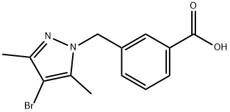 3-(4-BROMO-3,5-DIMETHYL-PYRAZOL-1-YLMETHYL)-BENZOIC ACID Structure