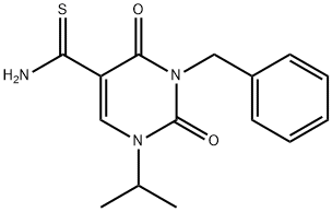 3-BENZYL-1-ISOPROPYL-2,4-DIOXO-1,2,3,4-TETRAHYDROPYRIMIDINE-5-CARBOTHIOAMIDE 구조식 이미지