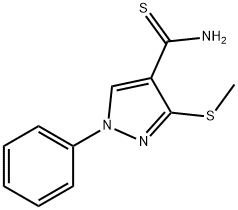 3-(METHYLTHIO)-1-PHENYL-1H-PYRAZOLE-4-CARBOTHIOAMIDE Structure