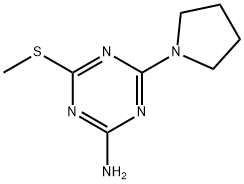 4-(METHYLTHIO)-6-TETRAHYDRO-1H-PYRROL-1-YL-1,3,5-TRIAZIN-2-AMINE 구조식 이미지