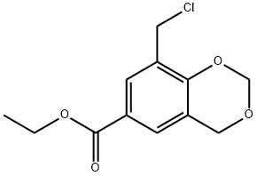 에틸8-(클로로메틸)벤조-1,3-디옥산-6-카르복실레이트 구조식 이미지