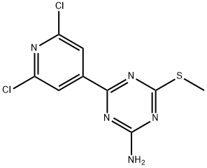 4-(2,6-DICHLORO-4-PYRIDYL)-6-(METHYLTHIO)-1,3,5-TRIAZIN-2-AMINE 구조식 이미지