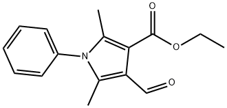 ETHYL 4-FORMYL-2,5-DIMETHYL-1-PHENYL-1H-PYRROLE-3-CARBOXYLATE 구조식 이미지