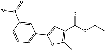 에틸2-메틸-5-(3-니트로페닐)-3-푸로에이트 구조식 이미지