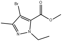 METHYL 4-BROMO-1-ETHYL-3-METHYL-1H-PYRAZOLE-5-CARBOXYLATE 구조식 이미지