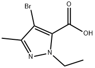 4-BROMO-1-ETHYL-3-METHYL-1H-PYRAZOLE-5-CARBOXYLIC ACID 구조식 이미지