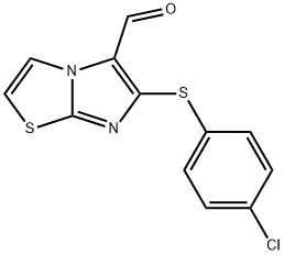 6-[(4-CHLOROPHENYL)THIO]IMIDAZO[2,1-B][1,3]THIAZOLE-5-CARBALDEHYDE Structure