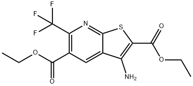 디에틸3-아미노-6-(트리플루오로메틸)티에노[2,3-B]피리딘-2,5-디카복실레이트 구조식 이미지