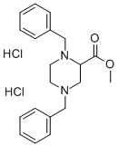 2-PIPERAZINECARBOXYLIC ACID, 1,4-BIS(PHENYLMETHYL)-METHYL ESTER,DIHYDROCHLORIDE Structure