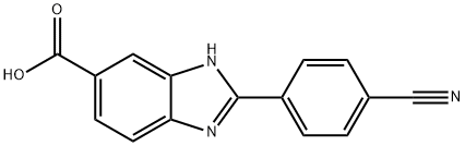 2-(4-Cyanophenyl)-1H-benzimidazole-5-carboxylic acid 구조식 이미지