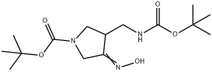 4-N-BOC-AMINOMETHYL-1-N-BOC-PYRROLIDIN-3-ONE OXIME Structure