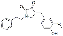 4-(4-Hydroxy-3-methoxybenzylidene)-1-phenethyl-2,3-pyrrolidinedione Structure