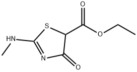 5-Thiazolecarboxylicacid,4,5-dihydro-2-(methylamino)-4-oxo-,ethylester(9CI) Structure