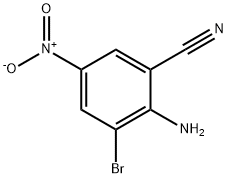 2-아미노-3-브로모-5-나이트로벤조나이트릴; 2-브로모-6-시아노-4-나이트로아닐린 구조식 이미지