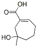 1-사이클로헵텐-1-카복실산,6-하이드록시-6-메틸-(8CI) 구조식 이미지