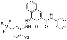 (4Z)-4-[[2-chloro-5-(trifluoromethyl)phenyl]hydrazinylidene]-N-(2-meth ylphenyl)-3-oxo-naphthalene-2-carboxamide 구조식 이미지