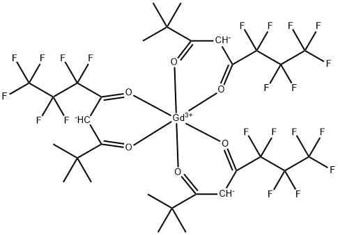 가돌리늄6,6,7,7,8,8,8-헵타플루오로-2,2-디메틸-3,5-옥탄디오네이트 구조식 이미지