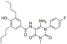Benzamide,  N-[6-amino-1-(4-fluorophenyl)-1,2,3,4-tetrahydro-3-methyl-2,4-dioxo-5-pyrimidinyl]-3,5-dibutyl-4-hydroxy- Structure