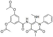 Benzamide,  3,5-bis(acetyloxy)-N-[1,2,3,4-tetrahydro-3-methyl-6-(methylamino)-2,4-dioxo-1-phenyl-5-pyrimidinyl]- Structure