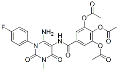 Benzamide,  3,4,5-tris(acetyloxy)-N-[6-amino-1-(4-fluorophenyl)-1,2,3,4-tetrahydro-3-methyl-2,4-dioxo-5-pyrimidinyl]- Structure