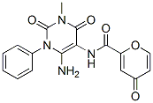 4H-Pyran-2-carboxamide,  N-(6-amino-1,2,3,4-tetrahydro-3-methyl-2,4-dioxo-1-phenyl-5-pyrimidinyl)-4-oxo- 구조식 이미지