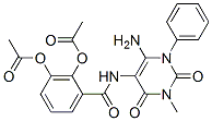 Benzamide,  2,3-bis(acetyloxy)-N-(6-amino-1,2,3,4-tetrahydro-3-methyl-2,4-dioxo-1-phenyl-5-pyrimidinyl)- Structure