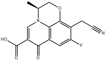 (S)-10-(Cyanomethyl)-9-fluoro-2,3-dihydro-3-methyl-7-oxo-7H-pyrido[1,2,3-de]-1,4-benzoxazine-6-carboxylic acid 구조식 이미지