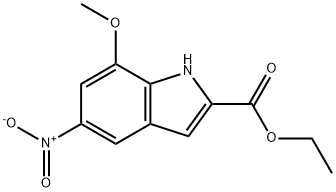 7-METHOXY-5-NITROINDOLE-2-CARBOXYLIC ACID ETHYL ESTER Structure
