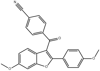 4-[[6-METHOXY-2-(4-METHOXYPHENYL)-3-BENZOFURANYL]CARBONYL]BENZONITRILE Structure