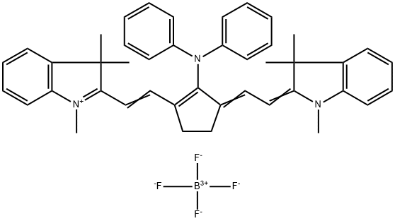 2-((E)-2-(2-(DIPHENYLAMINO)-3-[(E)-2-(1,3,3-TRIMETHYL-1,3-DIHYDRO-2H-INDOL-2-YLIDENE)ETHYLIDENE]-1-CYCLOPENTEN-1-YL)ETHENYL)-1,3,3-TRIMETHYL-3H-INDOLIUM TETRAFLUOROBORATE 구조식 이미지