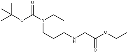 tert-butyl 4-[(2-ethoxy-2-oxoethyl)amino]tetrahydro-1(2H)-pyridinecarboxylate 구조식 이미지