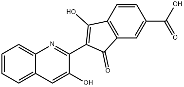 3-hydroxy-2-(3-hydroxy-2-quinolyl)-1-oxo-1H-indene-6-carboxylic acid 구조식 이미지