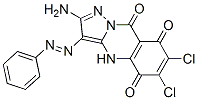 Pyrazolo[5,1-b]quinazoline-5,8,9(4H)-trione,  2-amino-6,7-dichloro-3-(phenylazo)-  (9CI) Structure