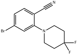 4-Bromo-2-(4,4-difluoropiperidin-1-yl)benzonitrile Structure