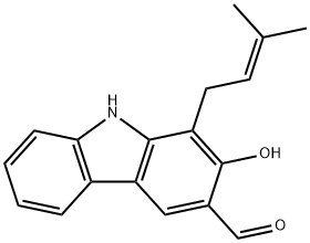 1-(3-Methyl-2-butenyl)-2-hydroxy-9H-carbazole-3-carbaldehyde 구조식 이미지