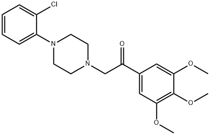 α-[4-(o-Chlorophenyl)-1-piperazinyl]-3',4',5'-trimethoxyacetophenone 구조식 이미지