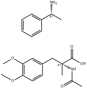 N-아세틸D-α-메틸DOPA디메틸에테르(+)-α-메틸벤질아민염 구조식 이미지