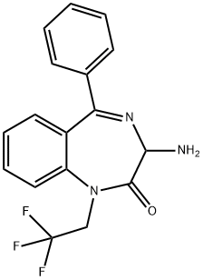 2H-1,4-Benzodiazepin-2-one, 3-aMino-1,3-dihydro-5-phenyl-1-(2,2,2-trifluoroethyl)- Structure