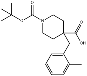 1-BOC-4-[(2-메틸페닐)메틸]-4-피페리딘카복실산 구조식 이미지