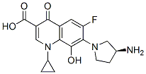 7-((S)-3-Amino-1-pyrrolidinyl)-1-cyclopropyl-6-fluoro-1,4-dihydro-8-hy droxy-4-oxoquinoline-3-carboxylic acid Structure