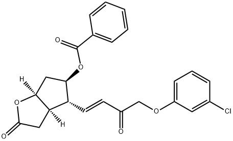 (3AR,4R,5R,6aS)-4-((E)-4-(3-Chlorophenoxy)-3-oxobut-1-en-1-yl)-2-oxohexahydro-2H-cyclopenta[b]fur 구조식 이미지