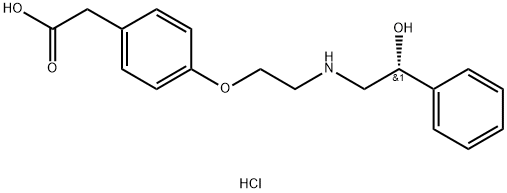 4-[2-[[(2R)-2-HYDROXY-2-PHENYLETHYL]AMINO]ETHOXY]-BENZENEACETIC ACID HYDROCHLORIDE 구조식 이미지