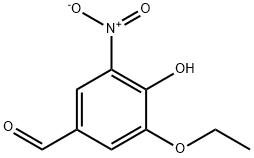 3-ETHOXY-4-HYDROXY-5-니트로벤잘데하이드 구조식 이미지