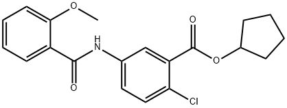 cyclopentyl 2-chloro-5-[(2-methoxybenzoyl)amino]benzoate Structure