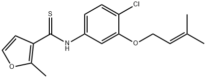 N-[4-chloro-3-(3-methylbut-2-enoxy)phenyl]-2-methyl-furan-3-carbothioamide Structure
